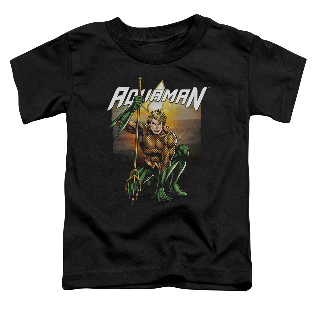 Justice League Beach Sunset Toddler Kids Youth T Shirt Black Officially Licensed