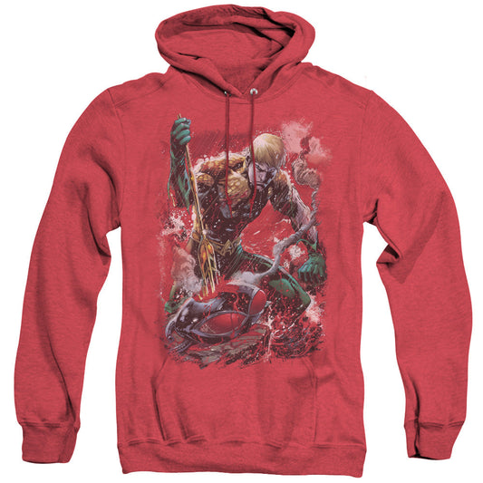 Justice League Finished Heather Mens Hoodie Red Officially Licensed