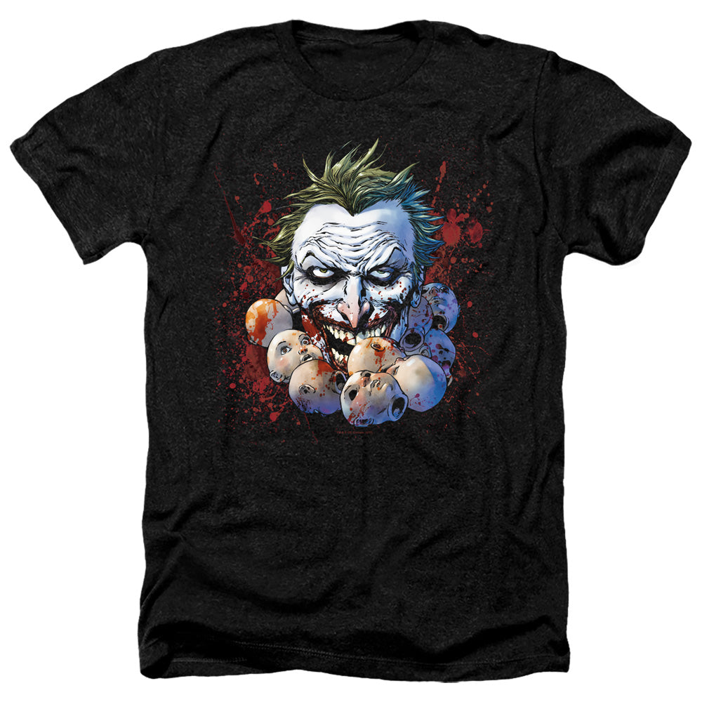 Justice League Doll Heads Heather Mens T Shirt Black Officially Licensed