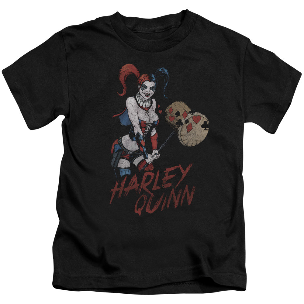 Justice League Harley Hammer Juvenile Kids Youth T Shirt Black Officially Licensed