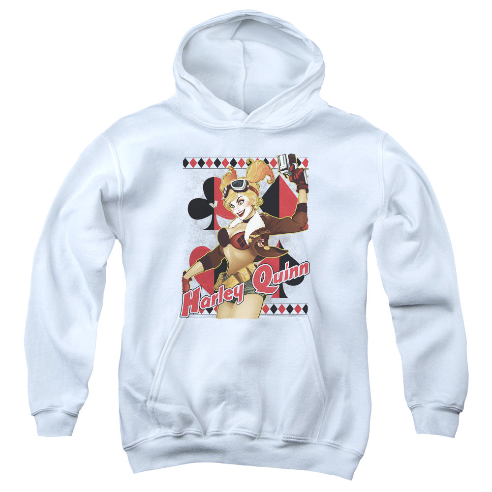 Justice League Harley Bombshetll Kids Youth Hoodie White Officially Licensed