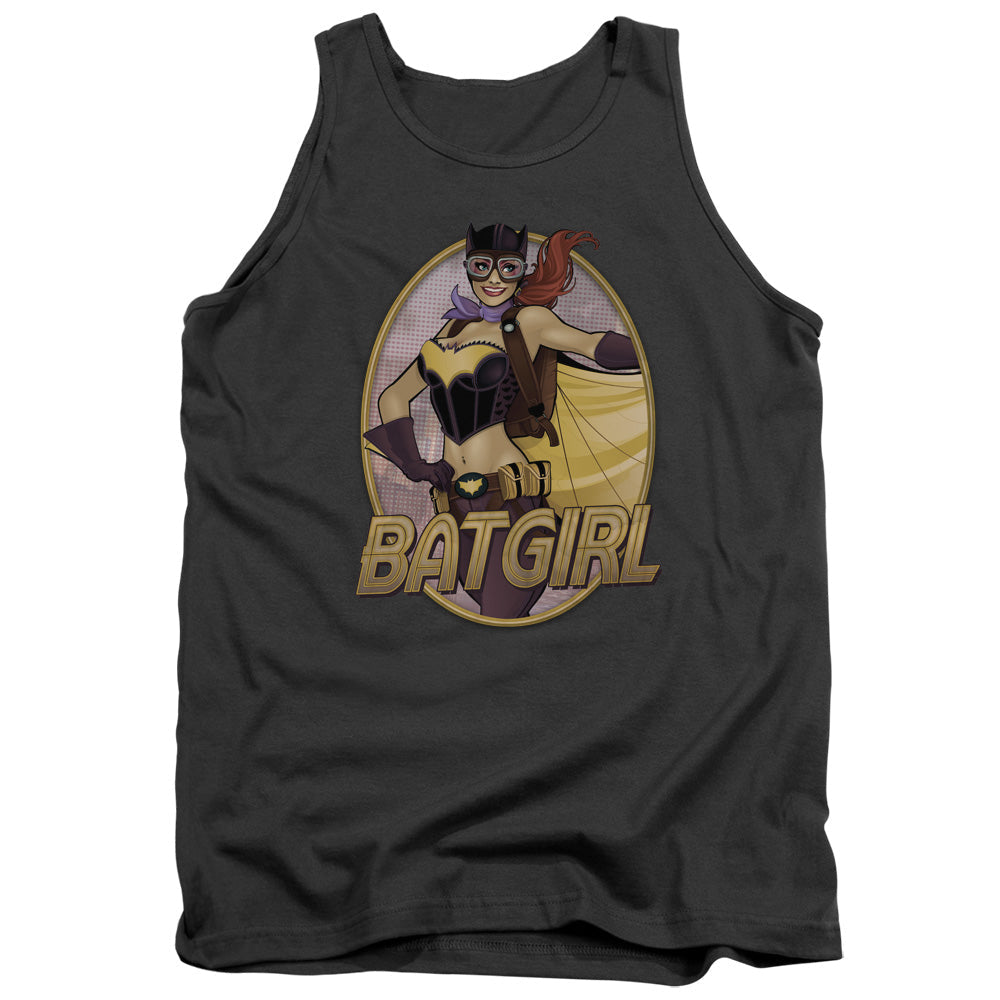 Justice League Assemble Batgirl Bombshell Mens Tank Top Shirt Charcoal Officially Licensed