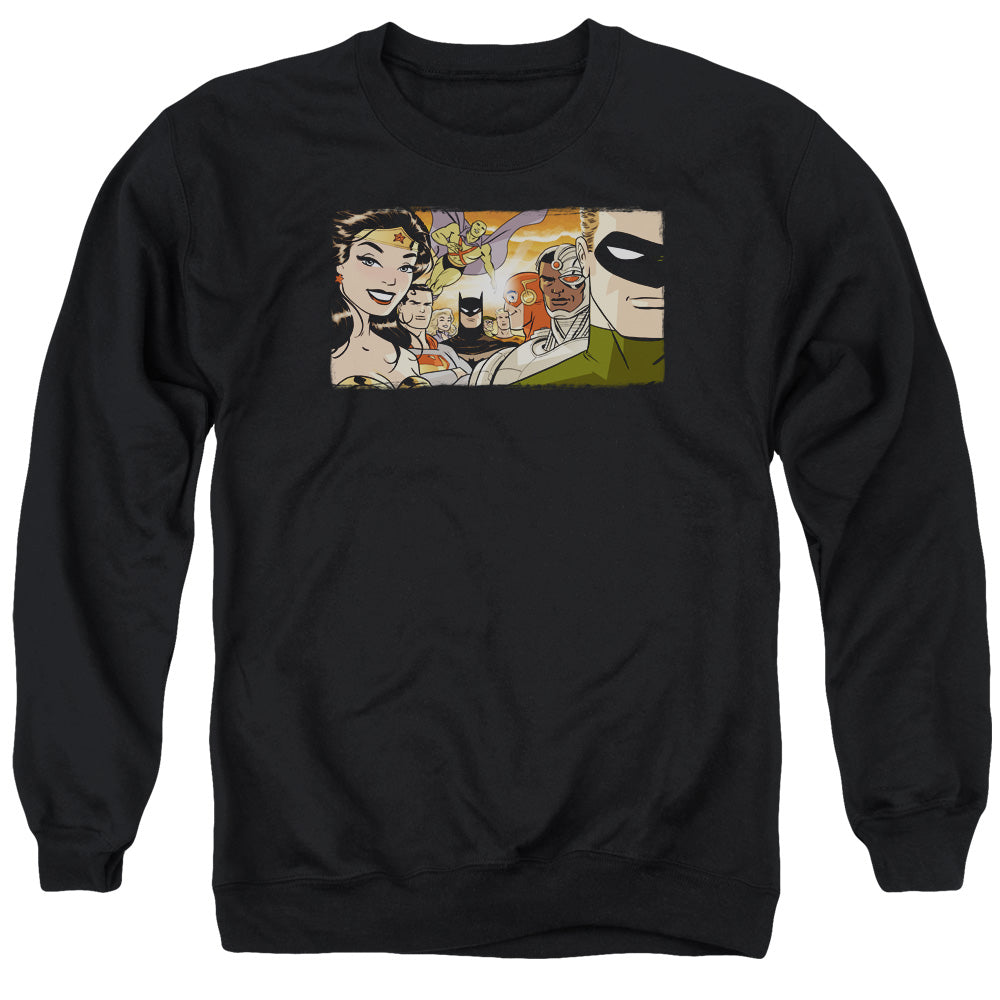 Justice League Cinematic League Mens Crewneck Sweatshirt Black Officially Licensed
