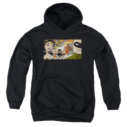 Justice League Cinematic League Kids Youth Hoodie Black Officially Licensed