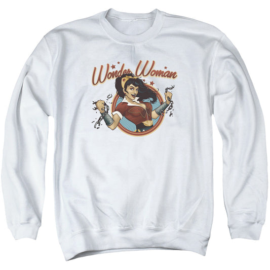 Justice League Of America Wonder Break Mens Crewneck Sweatshirt White Officially Licensed