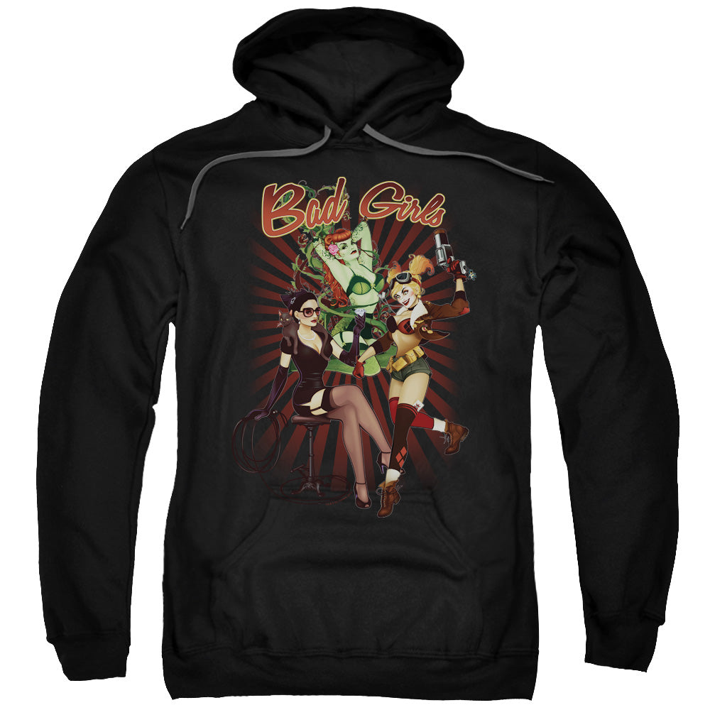 Justice League Bad Girls Mens Hoodie Black Officially Licensed