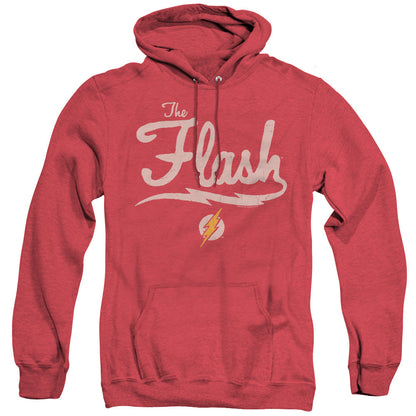 Justice League Of America Old School Flash Mens Heather Hoodie Red Officially Licensed