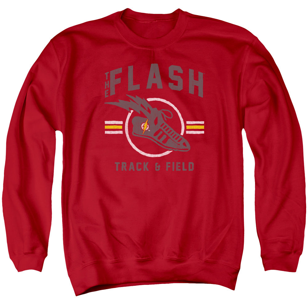 Justice League Track and Field Mens Crewneck Sweatshirt Red Officially Licensed