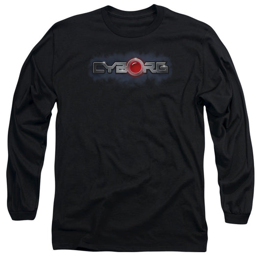 Jla Cyborg Title Mens Long Sleeve Shirt Black Officially Licensed