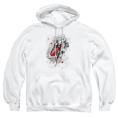 Justice League Of America Harley Sketch Mens Hoodie White Officially Licensed