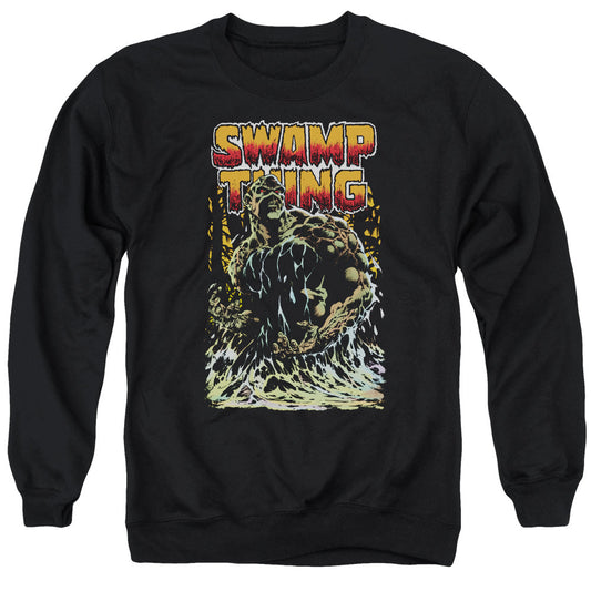 Justice League Of America Swamp Thing Mens Crewneck Sweatshirt Black Officially Licensed