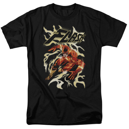 Justice League Electric Run Mens T Shirt Black Officially Licensed