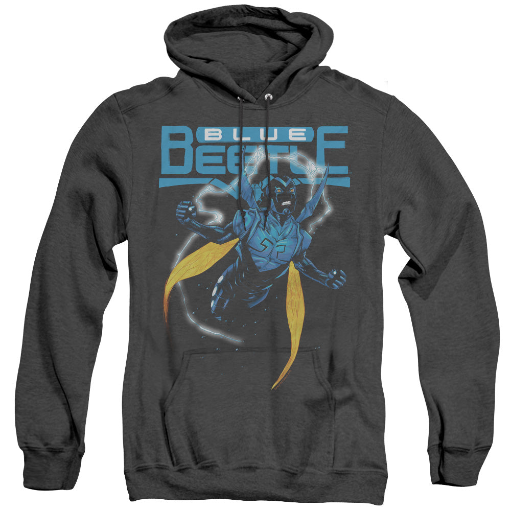 Justice League Blue Beetle Heather Mens Hoodie Black Officially Licensed