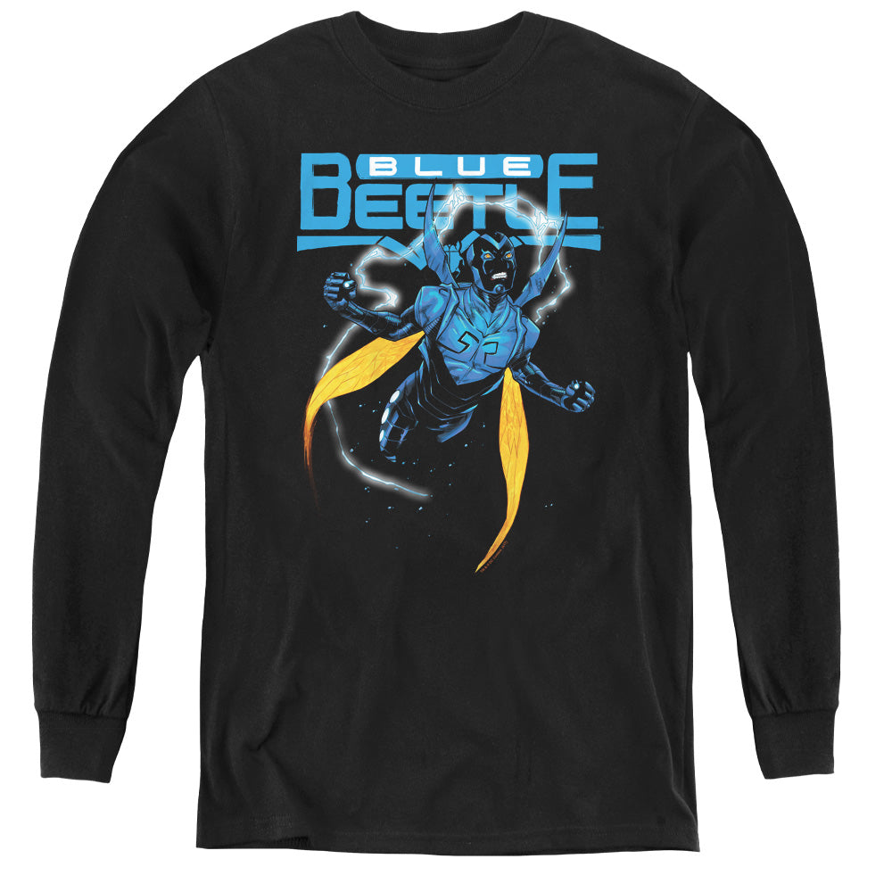 Justice League Blue Beetle Long Sleeve Kids Youth T Shirt Black Officially Licensed
