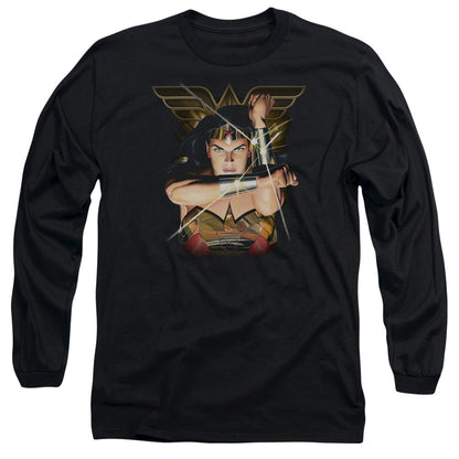 Justice League Deflection Mens Long Sleeve Shirt Black Officially Licensed