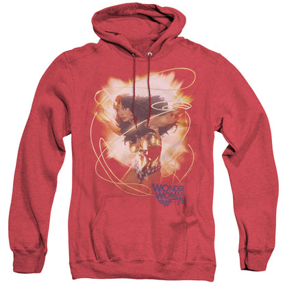 Wonder Woman 75Th Burst Mens Heather Hoodie Red Officially Licensed