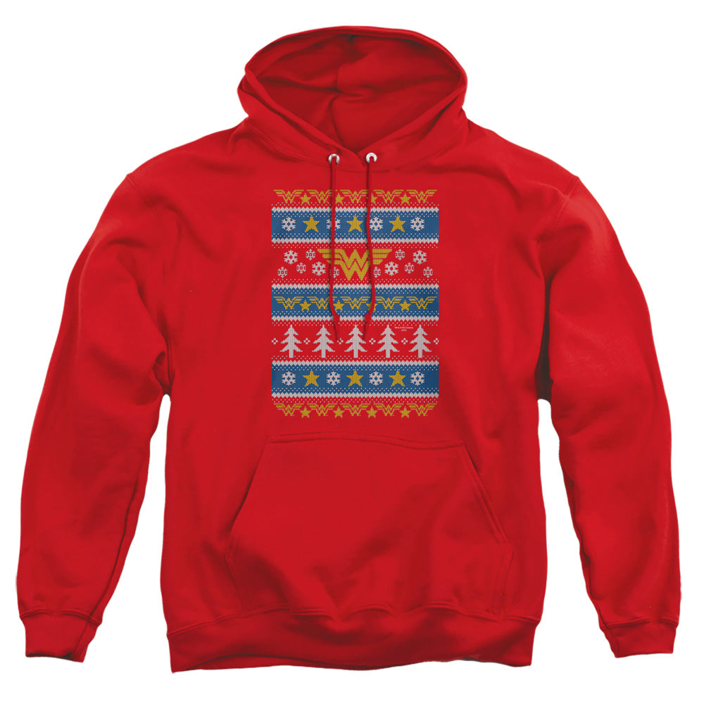 Dc Wonder Woman Wonder Woman Christmas Sweater 
 
 Mens Hoodie Red Officially Licensed