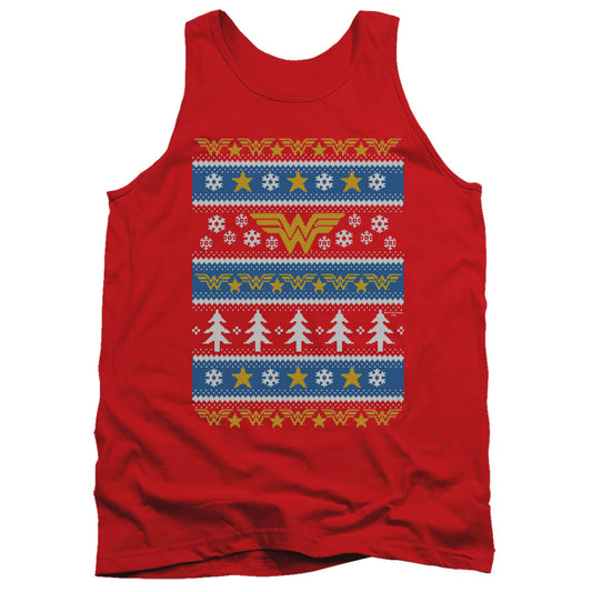 Dc Wonder Woman Wonder Woman Christmas Sweater Mens Tank Top Shirt Red Officially Licensed