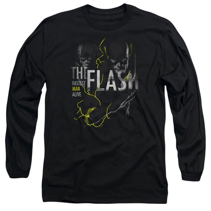 Dc Flash Bold Flash Mens Long Sleeve Shirt Black Officially Licensed Officially Licensed
