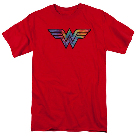 Dc Wonder Woman Wonder Woman Tie Dye Logo Mens T Shirt Red Officially Licensed