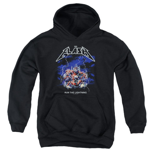 Dc Flash Run the Lightning Kids Youth Hoodie Black Officially Licensed