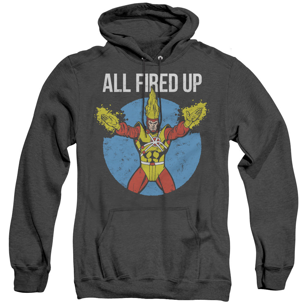 Justice League Firestorms Party Heather Mens Hoodie Black Officially Licensed