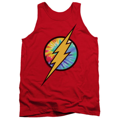 Dc Flash Tie Dye Flash Logo Mens Tank Top Shirt Red Officially Licensed
