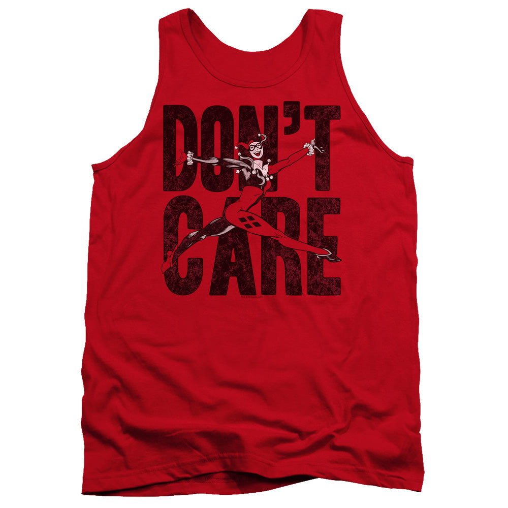 Justice League Assemble Don’T Care Mens Tank Top Shirt Red Officially Licensed