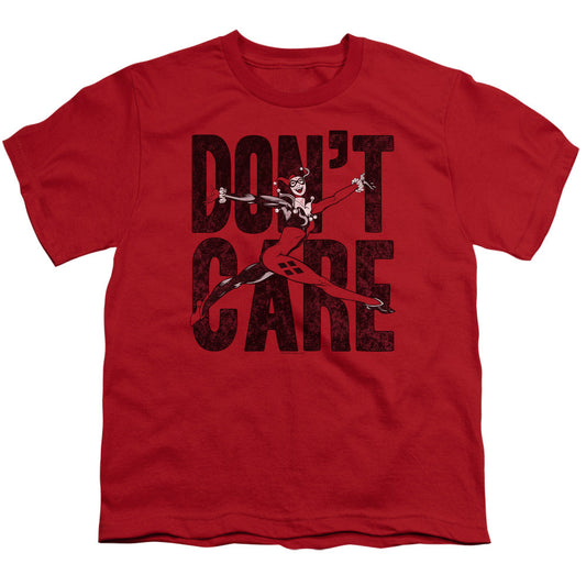 Justice League Don’t Care Kids Youth T Shirt Red Officially Licensed