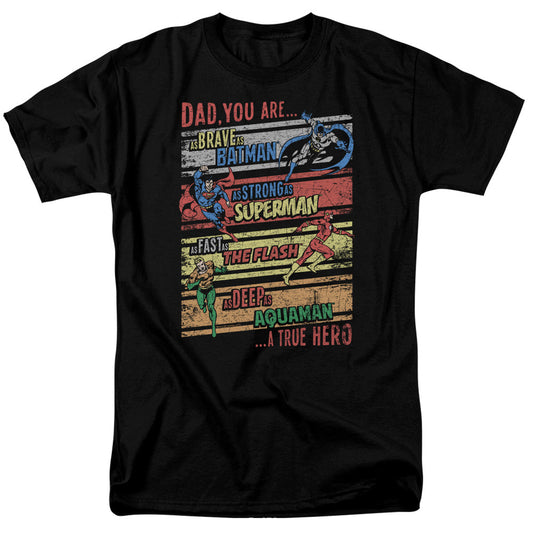Justice League a True Hero Mens T Shirt Black Officially Licensed