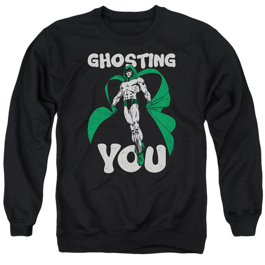 Justice League Of America Ghosting Mens Crewneck Sweatshirt Black Officially Licensed