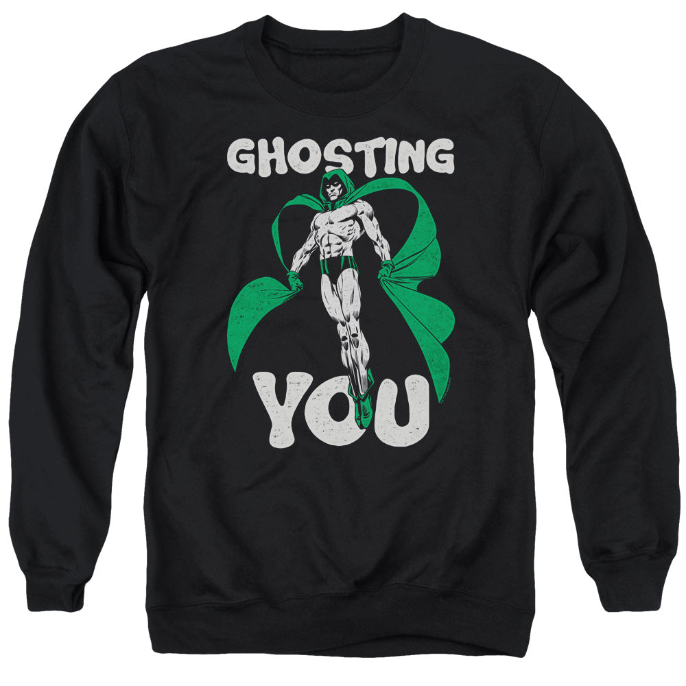 Justice League Ghosting Mens Crewneck Sweatshirt Black Officially Licensed