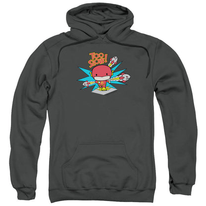 Dc Flash Too Slow Mens Hoodie Charcoal Officially Licensed