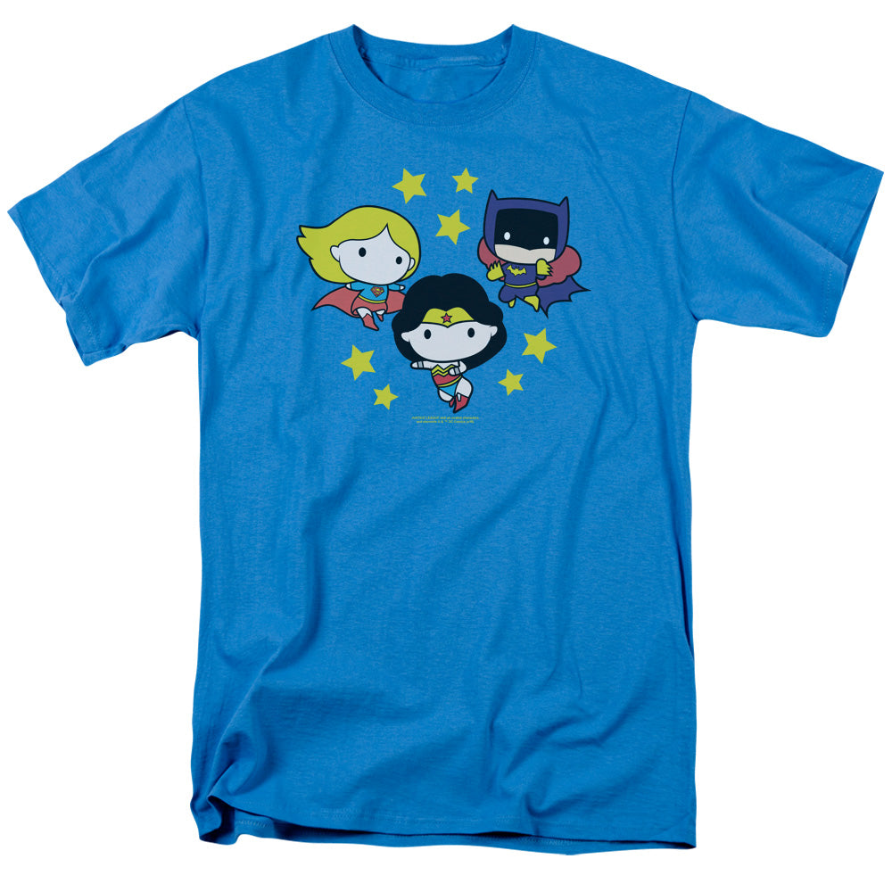 Justice League Girl Power Chibi Mens T Shirt Turquoise Officially Licensed