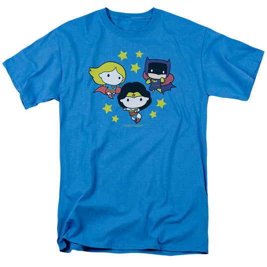 Justice League Girl Power Mens T Shirt Turquoise Officially Licensed
