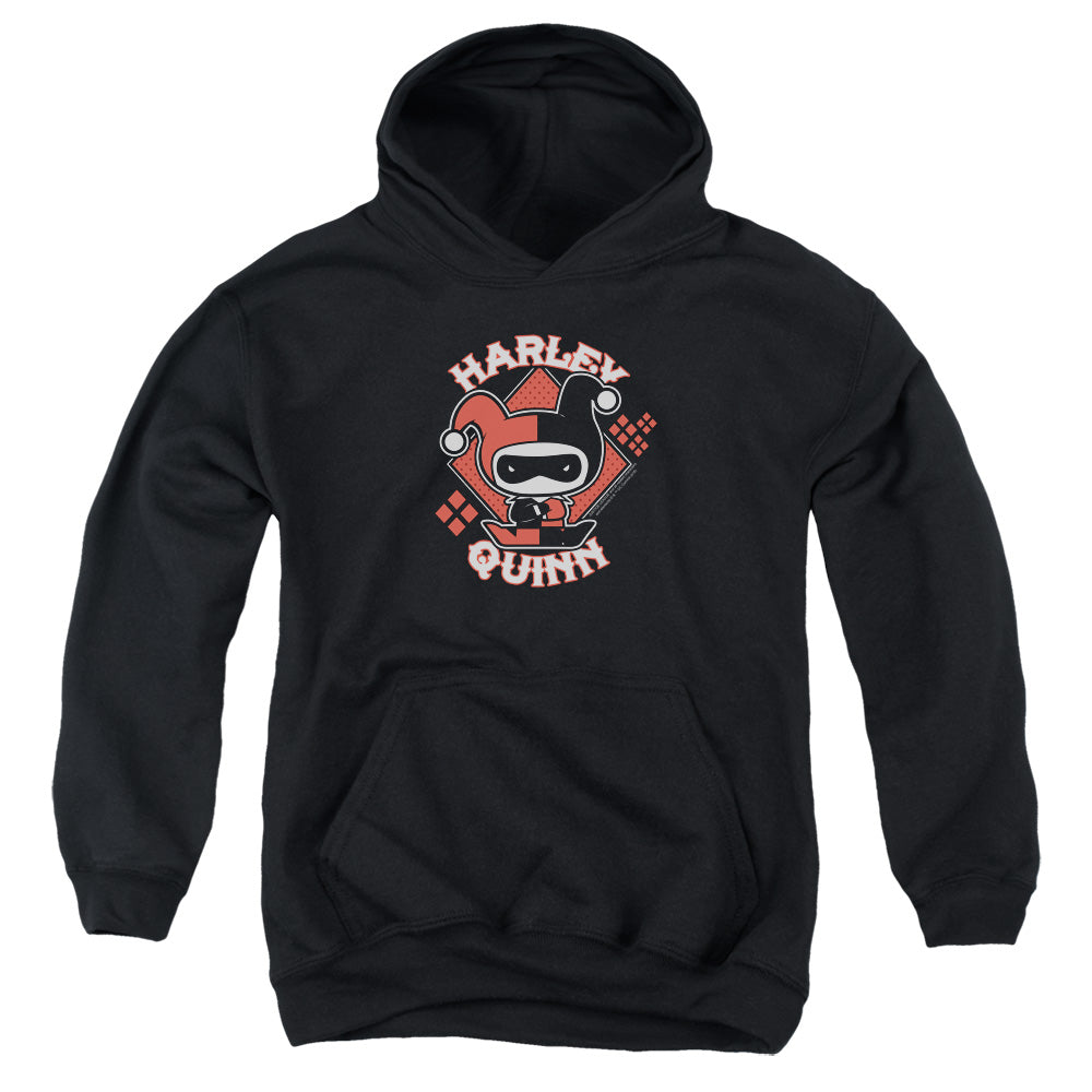 Justice League Harley Chibi Kids Youth Hoodie Black Officially Licensed
