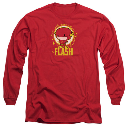 Dc Flash Flash Chibi Mens Long Sleeve Shirt Red Officially Licensed Officially Licensed