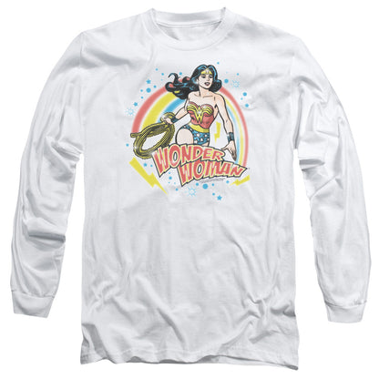 Wonder Woman Wonder Airbrush Mens Long Sleeve Shirt White Officially Licensed