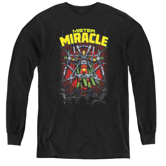 Justice League Mister Miracle Long Sleeve Kids Youth T Shirt Black Officially Licensed