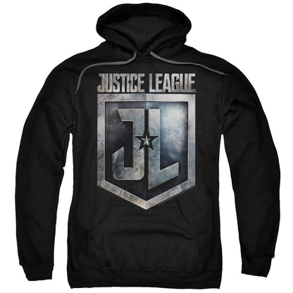 Justice League Movie Shield Logo Mens Hoodie Black Officially Licensed