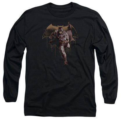 Justice League Movie Caped Crusader Mens Long Sleeve Shirt Black Officially Licensed Officially Licensed