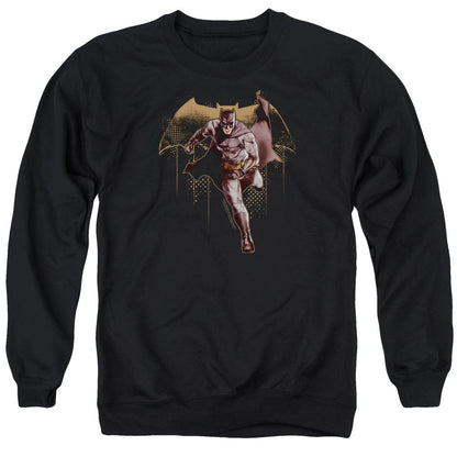 Justice League Movie Caped Crusader Mens Crewneck Sweatshirt Black Officially Licensed