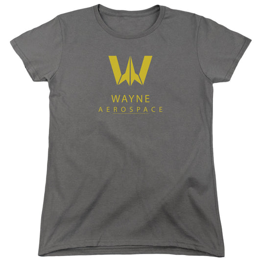Justice League Movie Wayne Aerospace Womens T Shirt Charcoal Officially Licensed