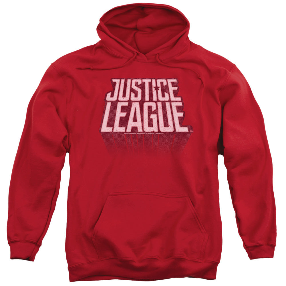 Justice League Movie League Distressed Mens Hoodie Red Officially Licensed