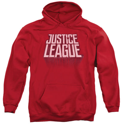 Justice League Movie League Distressed Mens Hoodie Red Officially Licensed