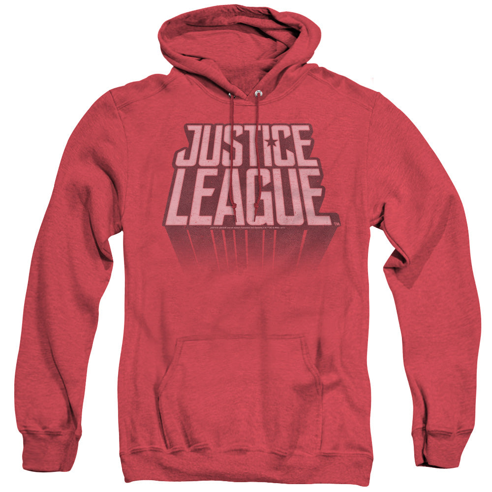 Justice League Movie League Distressed Mens Heather Hoodie Red Officially Licensed