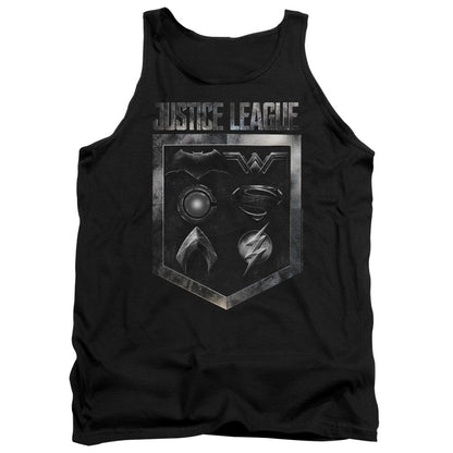 Justice League Movie Shield Of Emblems Mens Tank Top Shirt Black Officially Licensed