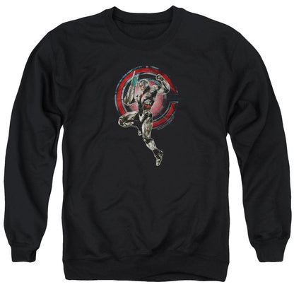 Justice League Movie Cyborg Mens Crewneck Sweatshirt Black Officially Licensed