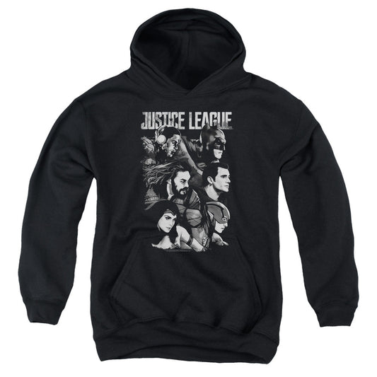 Justice League Movie Pushing Forward Kids Youth Hoodie Black Officially Licensed
