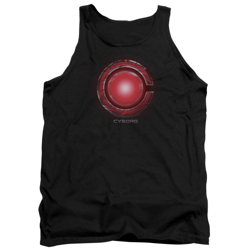 Justice League Movie Cyborg Logo Mens Tank Top Shirt Black Officially Licensed
